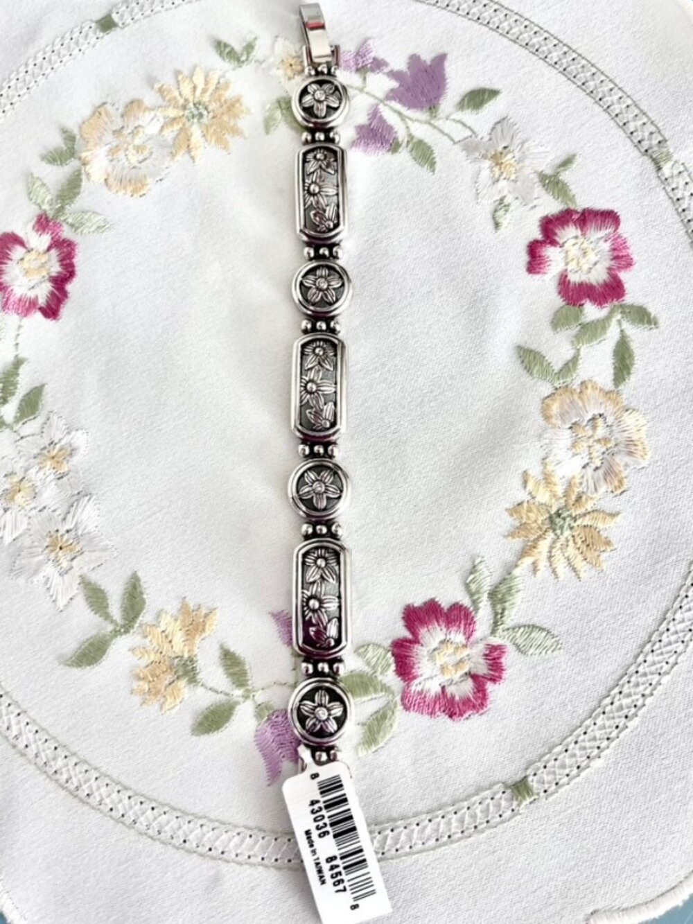 Brighton Flowers & Crystals Links Bracelet